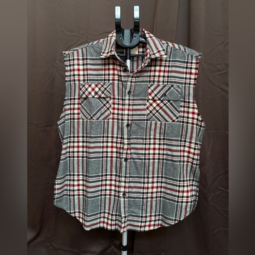 Fear of God Red and Black Plaid Shirt